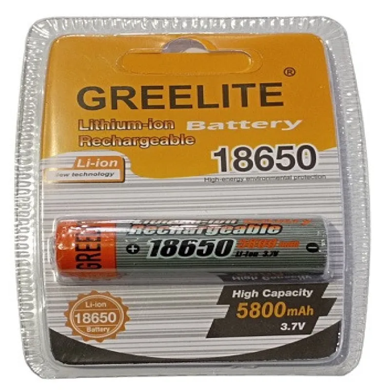 Аккумулятор GREELITE 18650 Li-ion 5800mAh 3.7V 45г. (рельная емкость меньше) / 5401