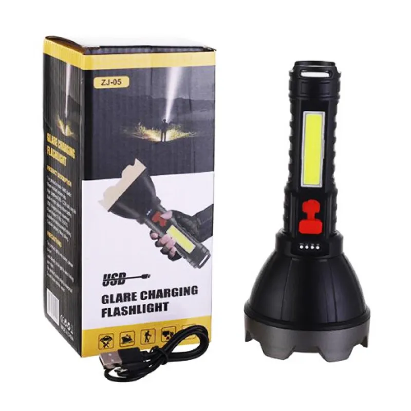 Ручной фонарь ZJ-05-OSL, COB, ЗУ micro USB