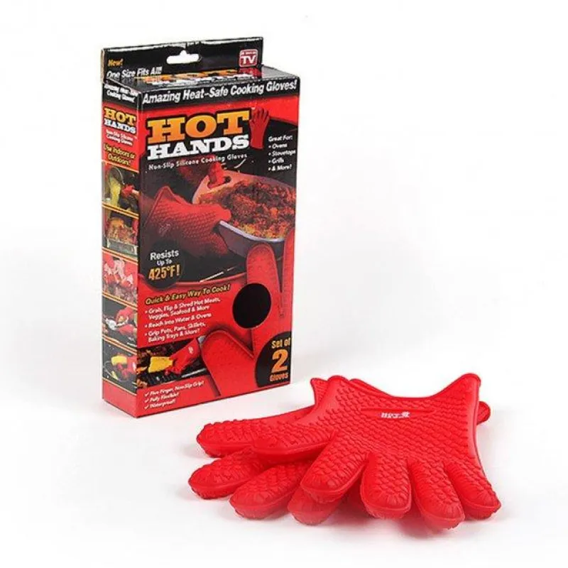 Термостойкие силиконовые перчатки-прихватки HOT HANDS (пара) /7707