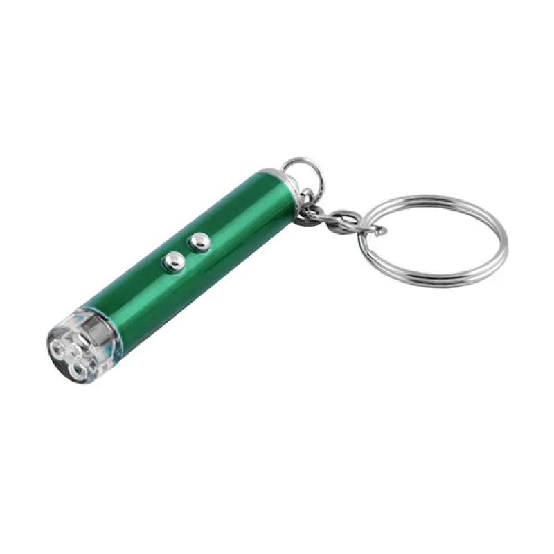 Фонарь брелок (LED+Лазер) 9618-2LED, лазер, 3xAG3,/кольцо/ (прозрачные 2)