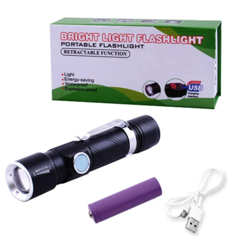 Ручной фонарь Police 802-T6, 1х18650, зажим, zoom, ЗУ microUSB,