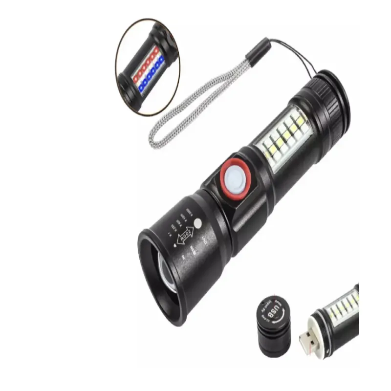 Ручной фонарь SY-1903C-P50+SMD+RGB, Li-Ion аккум. ЗУ USB, zoom