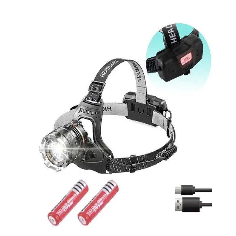 Налобный фонарь Bailong BL-8003-P50, 2x18650, zoom, ЗУ microUSB,