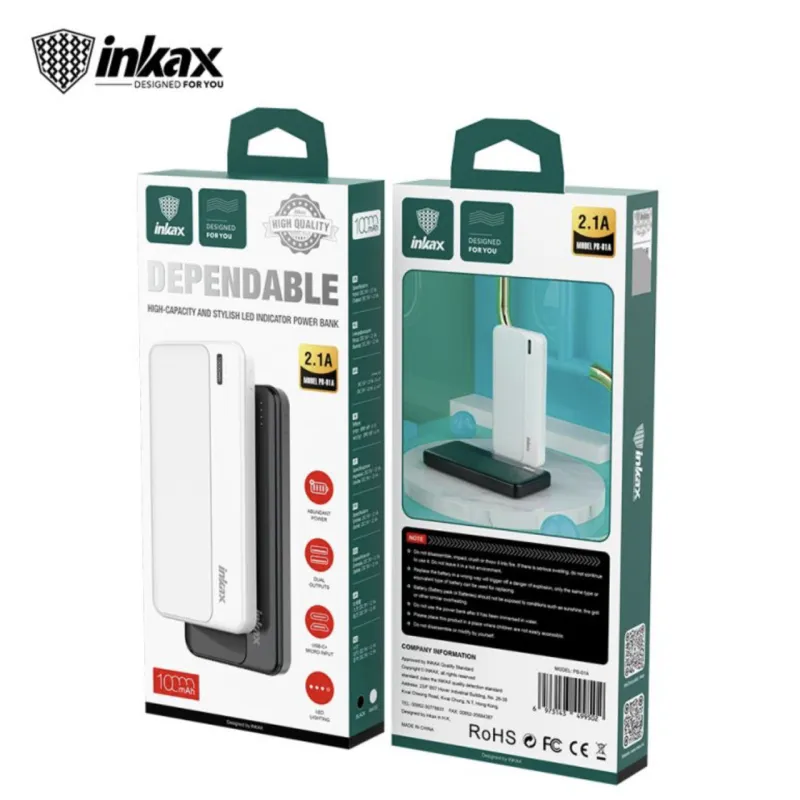 Повербанк Inkax 10000 mAh PB-01A-10000