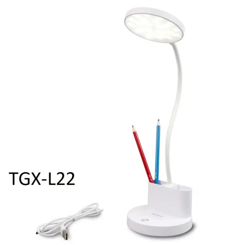 Настольная LED лампа аккумуляторная TAIGEXIN TGX-L22, ночник, ячейка для ручек