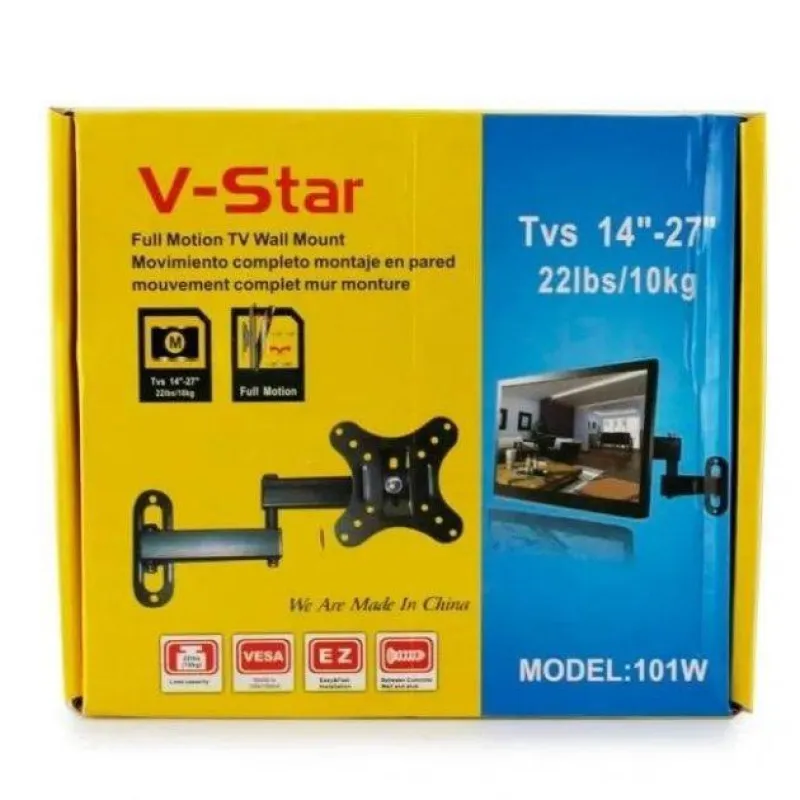 Крепление Кронштейн для телевизора V-Star 101W 14"-27" /поворотный/ 4771