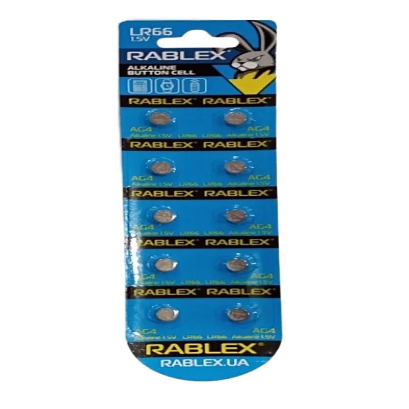 Батарейки-Таблетки Rablex LR66/AG4/1.5V блистер 10шт.