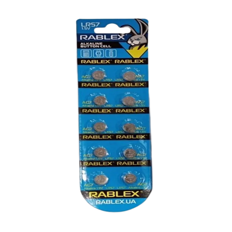 Батарейки-Таблетки Rablex LR57/AG7/1.5V блистер 10шт.