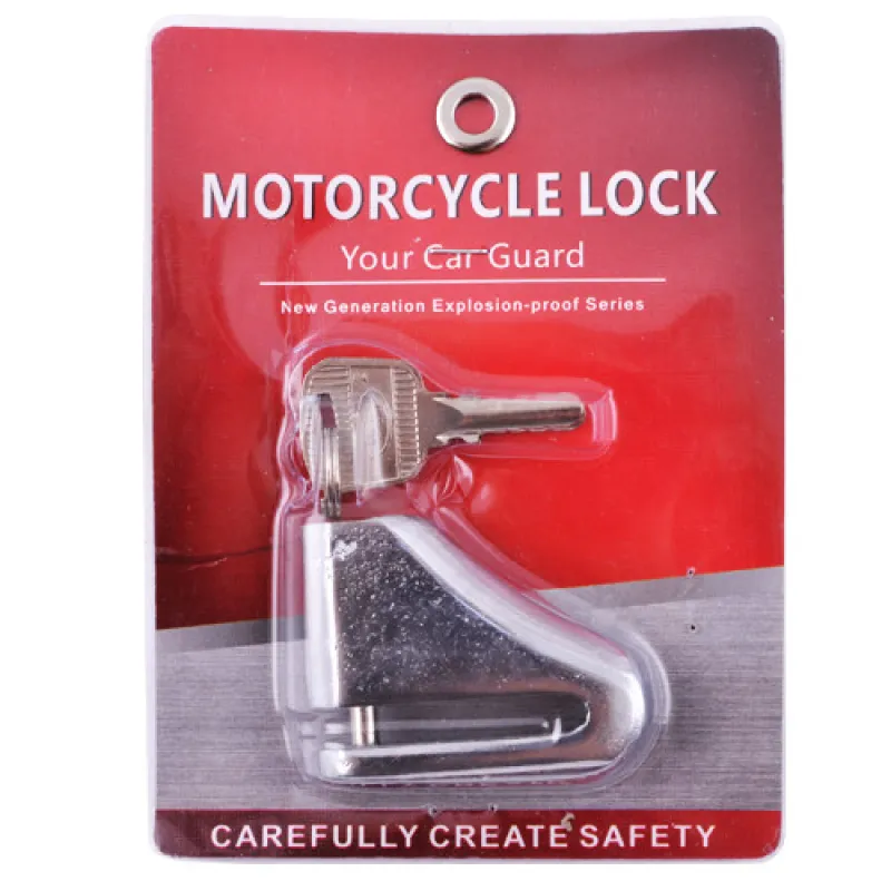 Вело-МОТО замок  S-14 для вело- и мототехники, 2 ключа, на тормозной диск