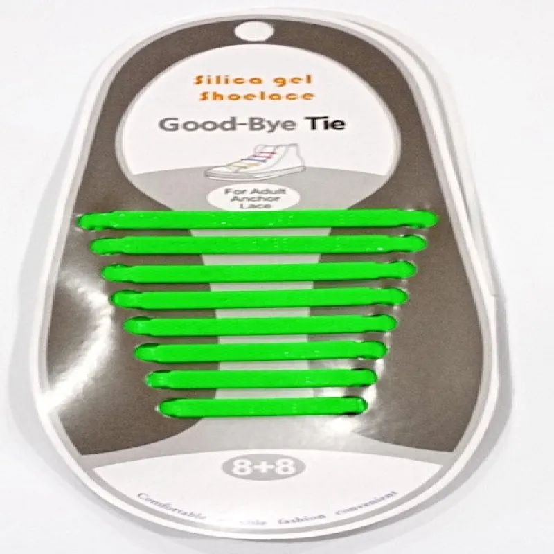 #20 Силиконовые шнурки набор 8+8шт №20 ЗЕЛЁНЫЕ