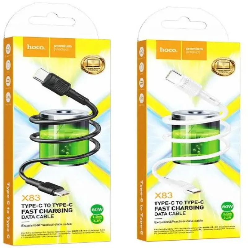 Кабель PD HOCO X83, TYPE-C + TYPE-C 60W