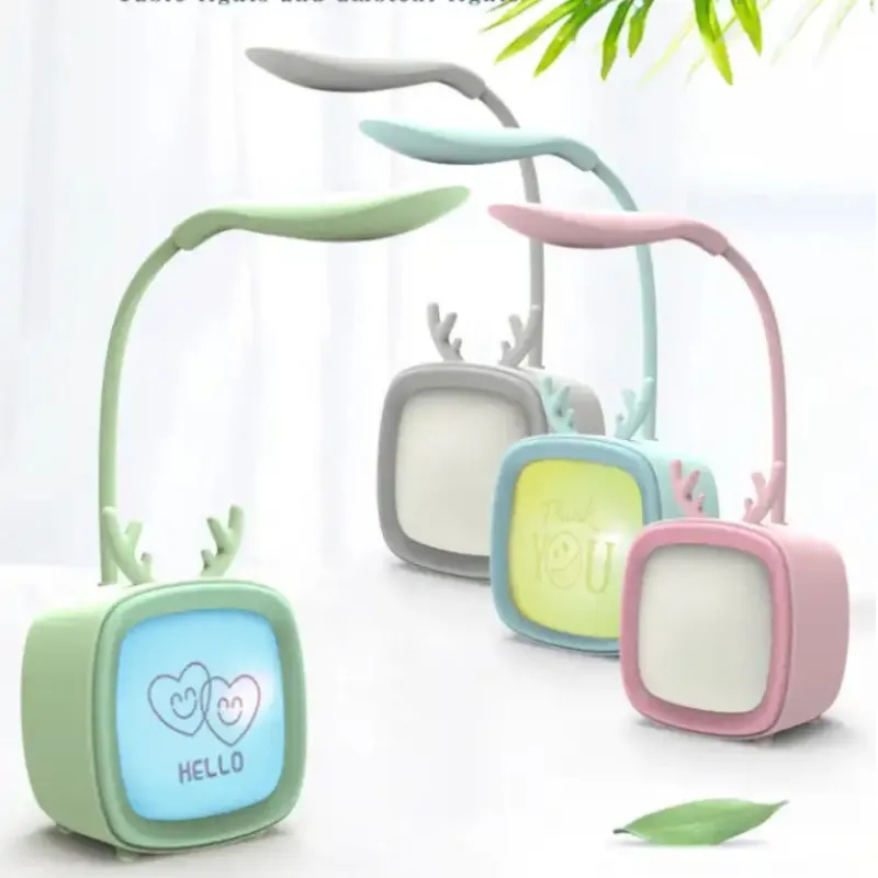 Настольная лампа аккум. Hello, Голубая RGB подсветкой, YW2020