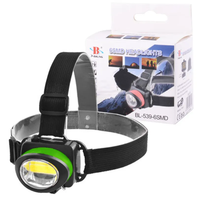 Налобный фонарь Bailong BL-539, COB, 3xAAA