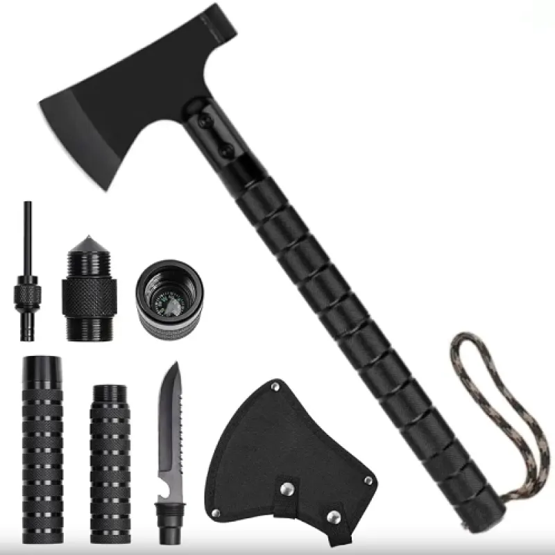 Топор тактический, набор для выживания 9в1, 860