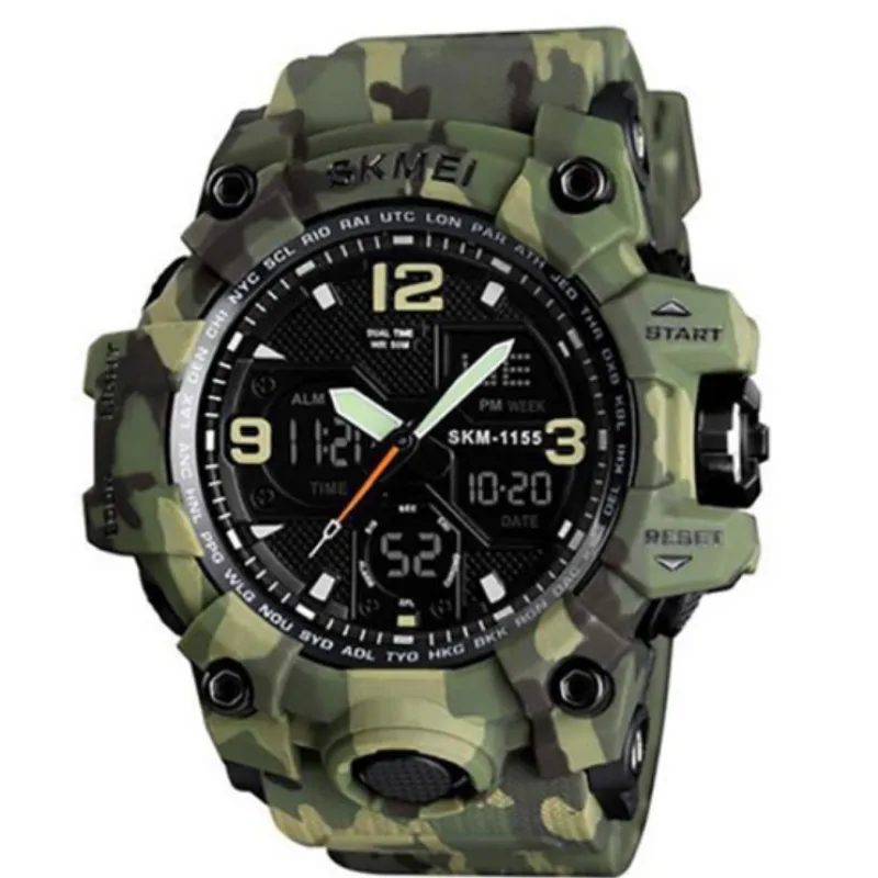 Часы наручные SKMEI 1155BCMGN, GREEN CAMO, 9733