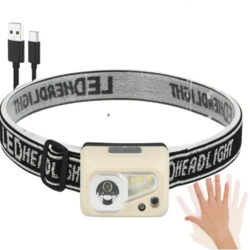 Налобный фонарь SH-S4-XPE+3SMD, Motion Sensor, встроенный аккумулятор, ЗУ Type-C