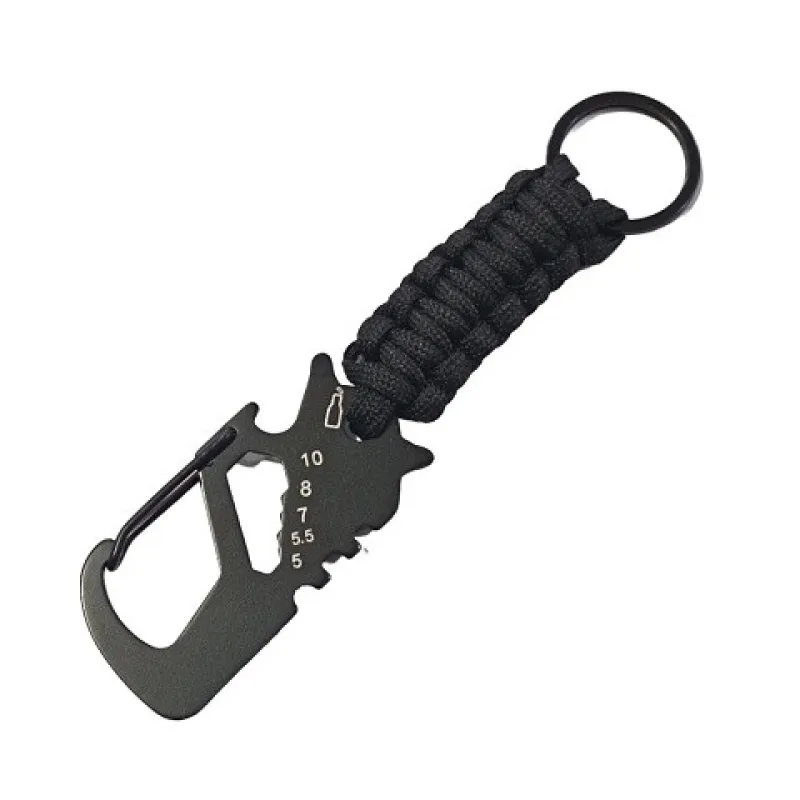 Брелок - Карабин мультитул для ключей черный 2214