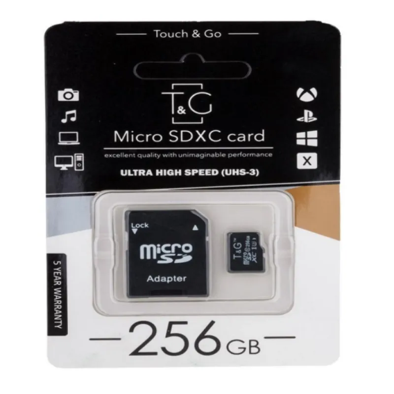 Карта памяти microSDHC T&G 256GBSD class 10 (с адаптером) (Гарантия 3года)
