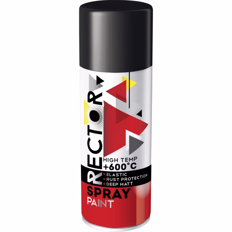 Аерозольна фарба для автомобіля RECTOR жаростійка чорна, в аер. упаковці 400 мл (000013237)