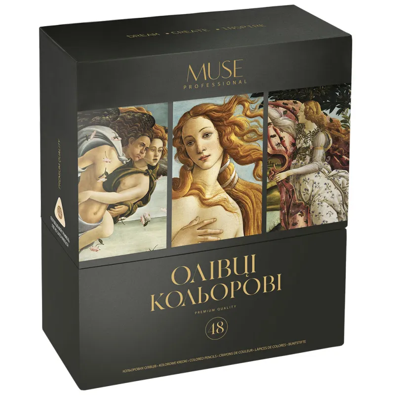 Карандаши цветные Muse Трехгранные 48 цветов (102M-48)