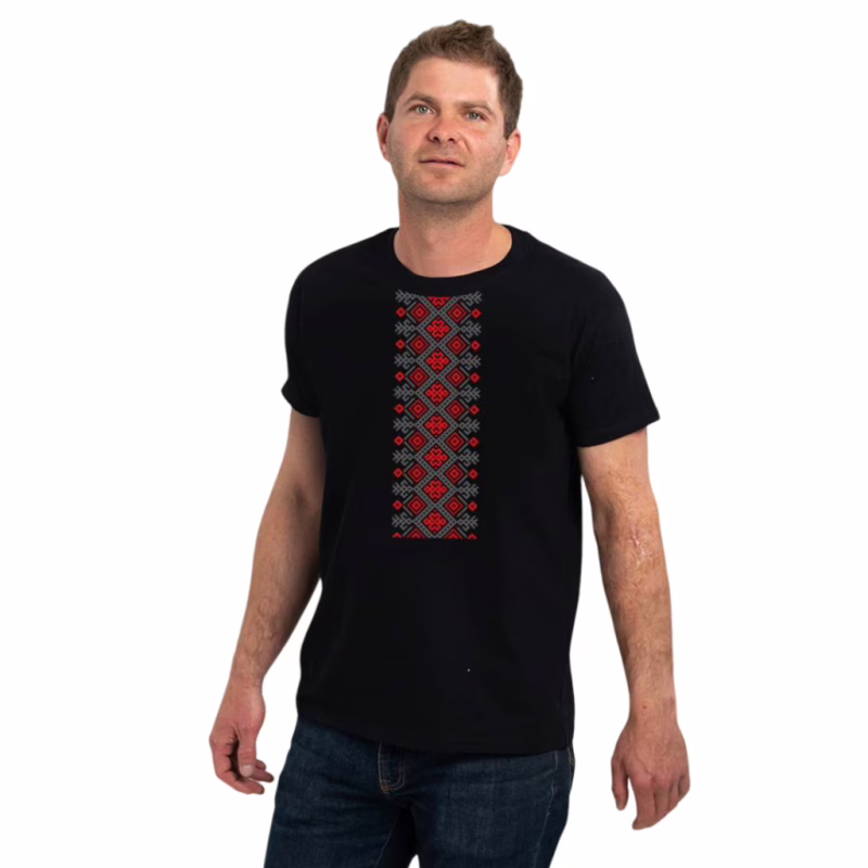 Футболка Sol's Regent Вишиванка вертикально чорний XL (11380309/313XL)