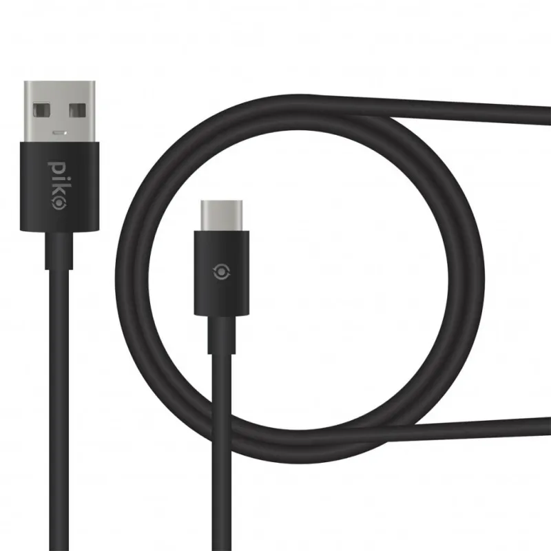 Дата кабель USB 2.0 AM to USB-C 0.2m black Piko (1283126493843)