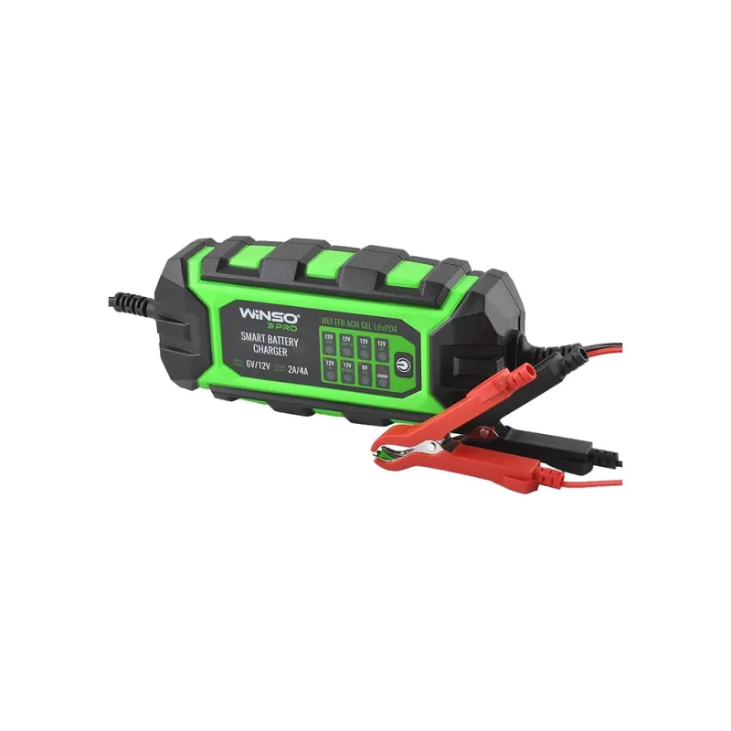 Зарядний пристрій для автомобільного акумулятора WINSO PRO 8LEDs 4A, 6V/12V, 4-120Ah (139310)