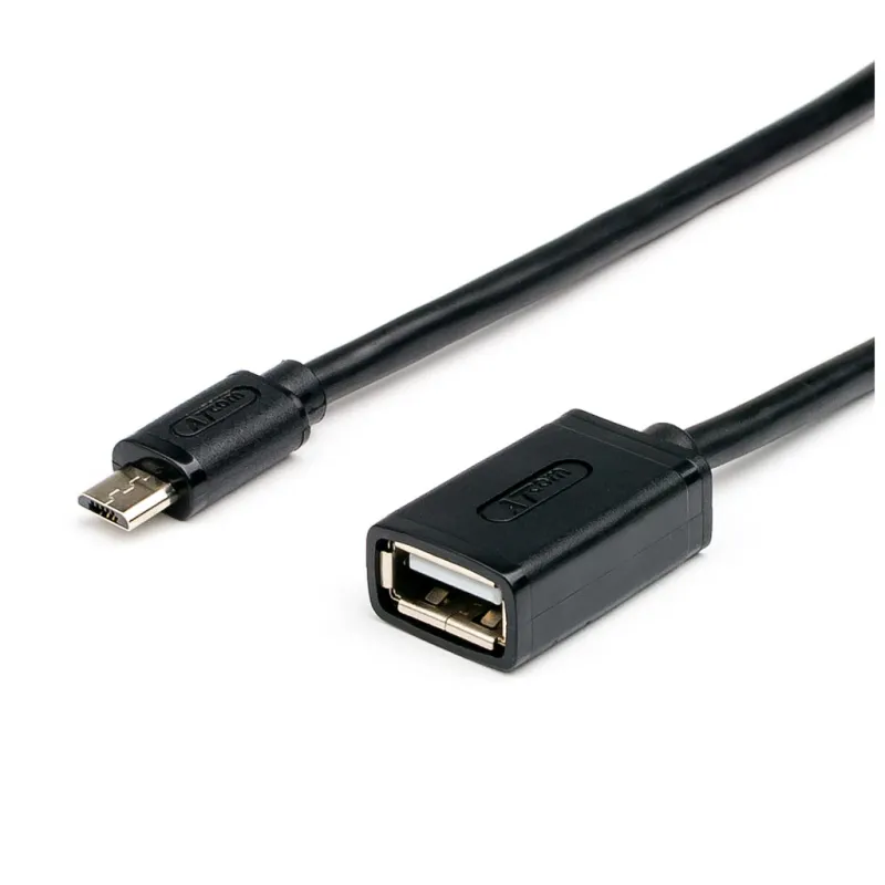 Перехідник OTG USB 2.0 AF to Micro 5P 0.8m Atcom (16028)