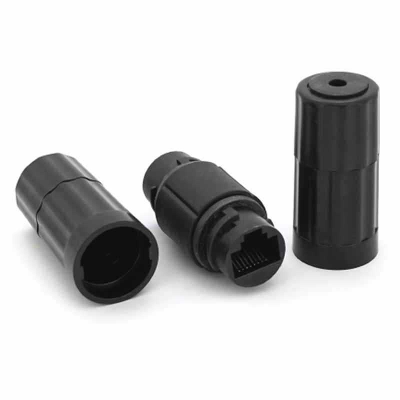 Зрощувач Voltronic 1+1 RJ45 UTP 5e 8P8C IP68, black (16628)