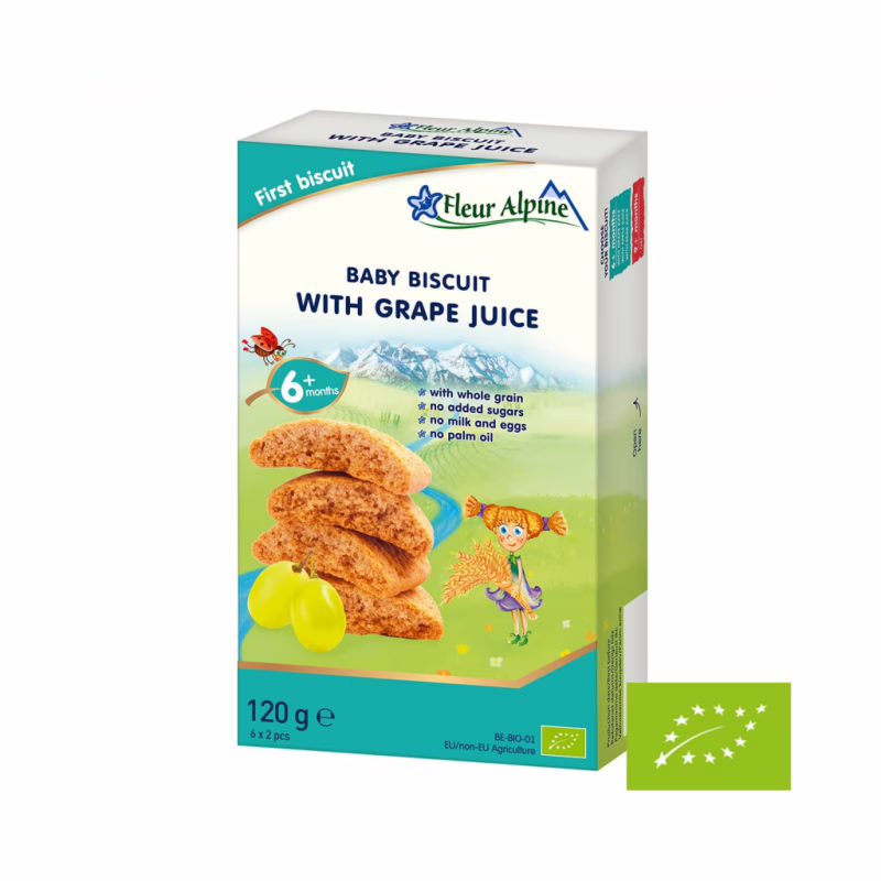 Детское печенье Fleur Alpine With Grape Juice, 120 г (5412916941844)