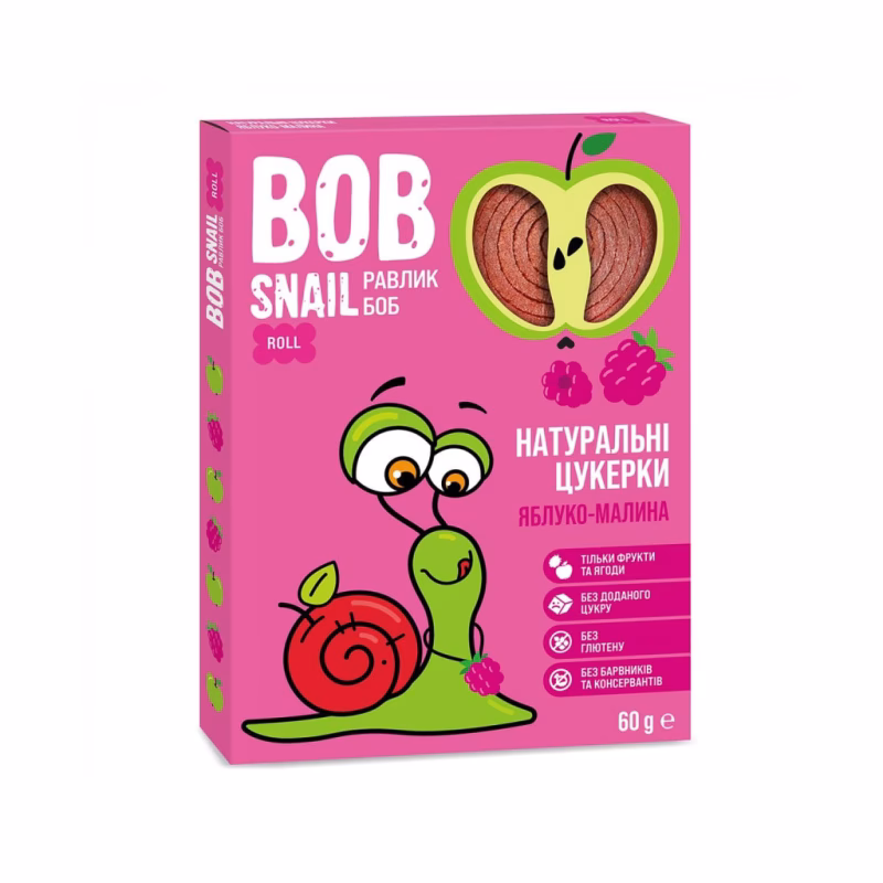 Конфета Bob Snail Улитка Боб яблочно-малина 60 г (4820162520453)