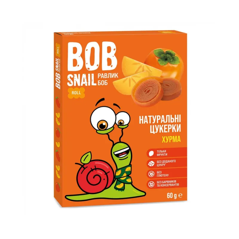 Цукерка Bob Snail Равлик Боб Хурма, 60 г (4820219341536)