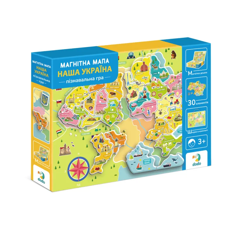 Навчальний набір DoDo Магнітна мапа України (200268)