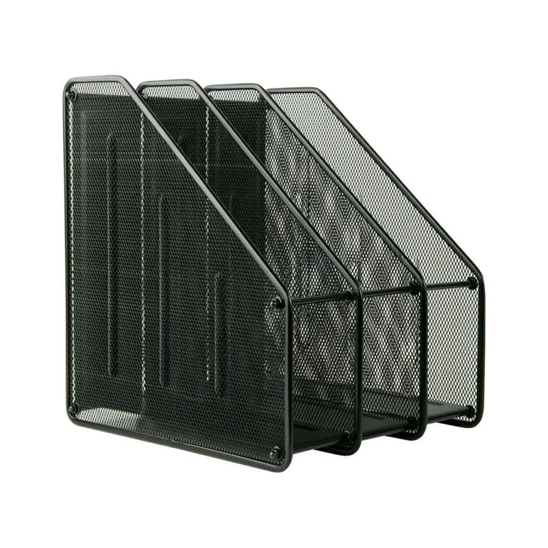 Лоток для бумаг Axent вертикальный 3-в-1, металлический, черный (2128-01-A)