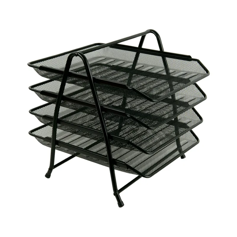 Лоток для бумаг Axent горизонтальный 4-в-1, металлический, черный (2129-01-A)