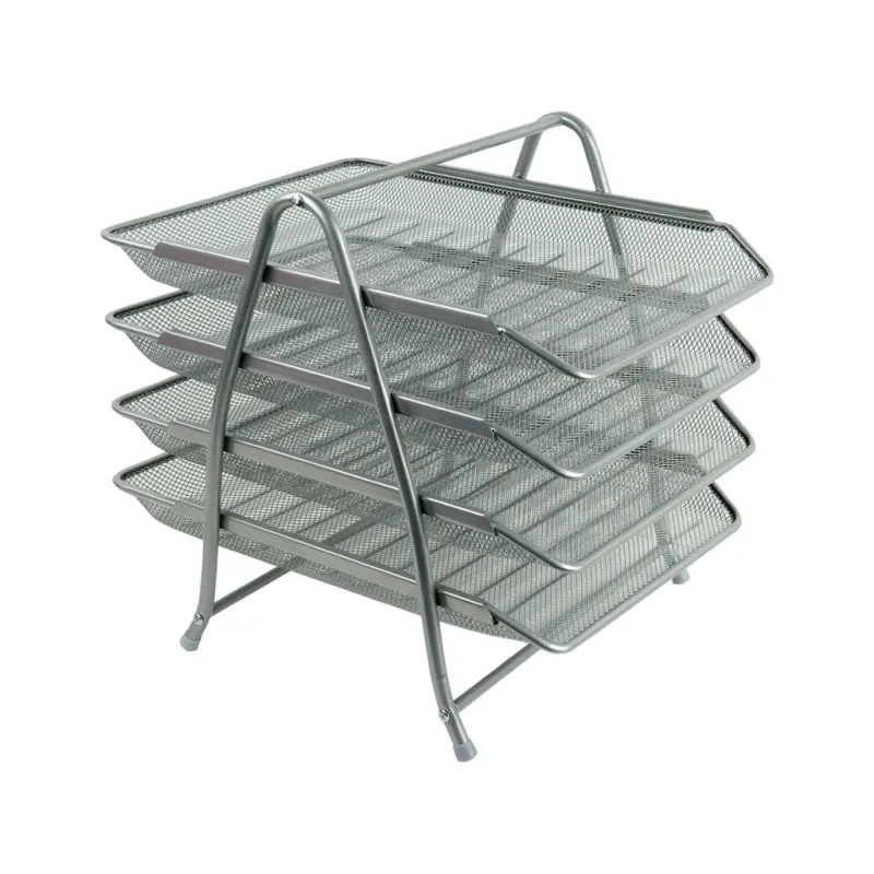 Лоток для паперів Axent горизонтальний 4-в-1, металевий, срібний (2129-03-A)