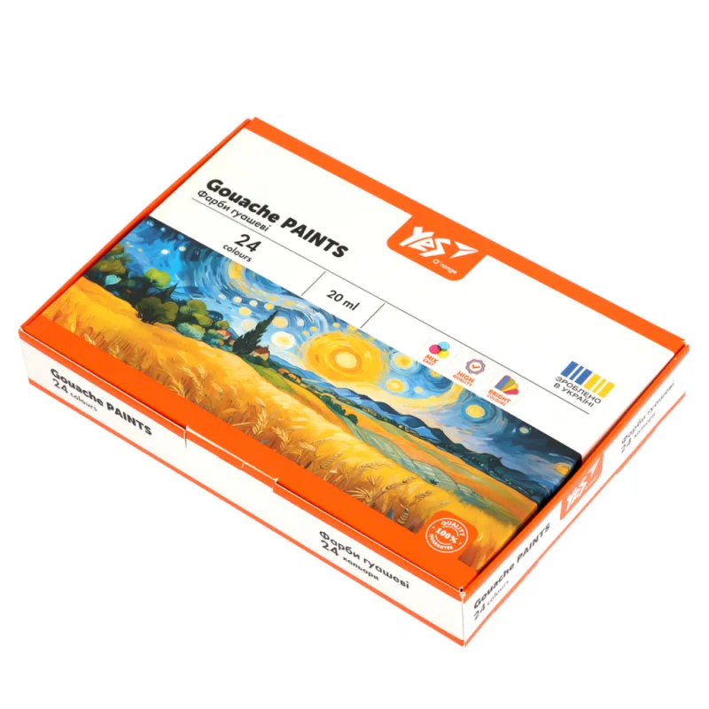 Гуашевые краски Yes Orange Line 24 кольорів по 20 мл (230434)