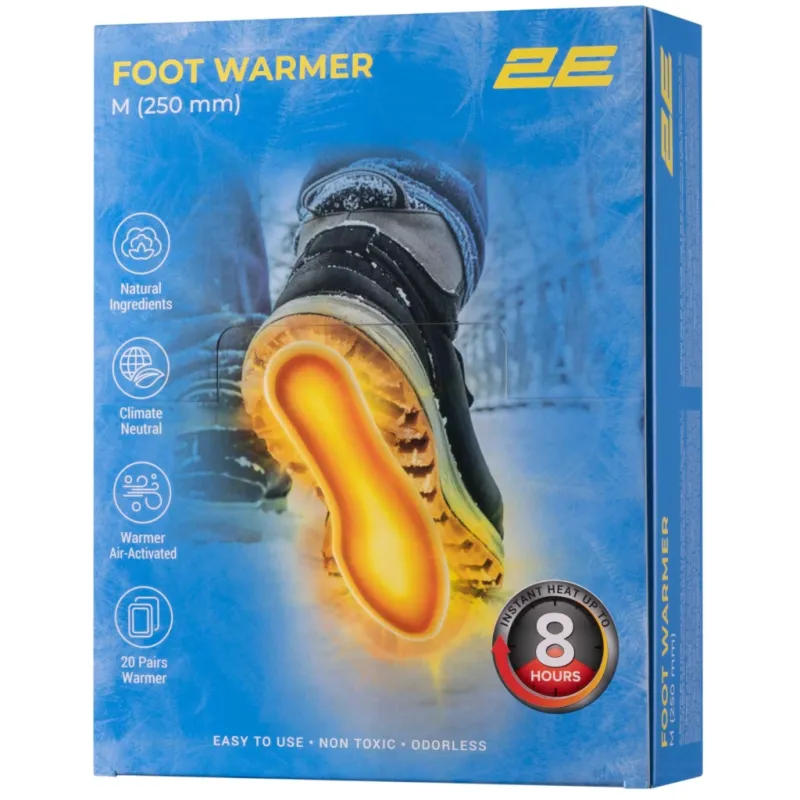 Хімічна грілка 2E для ніг розмір M (250 мм), до 8 годин - 20 пар (2E-NAFW8M-DB)