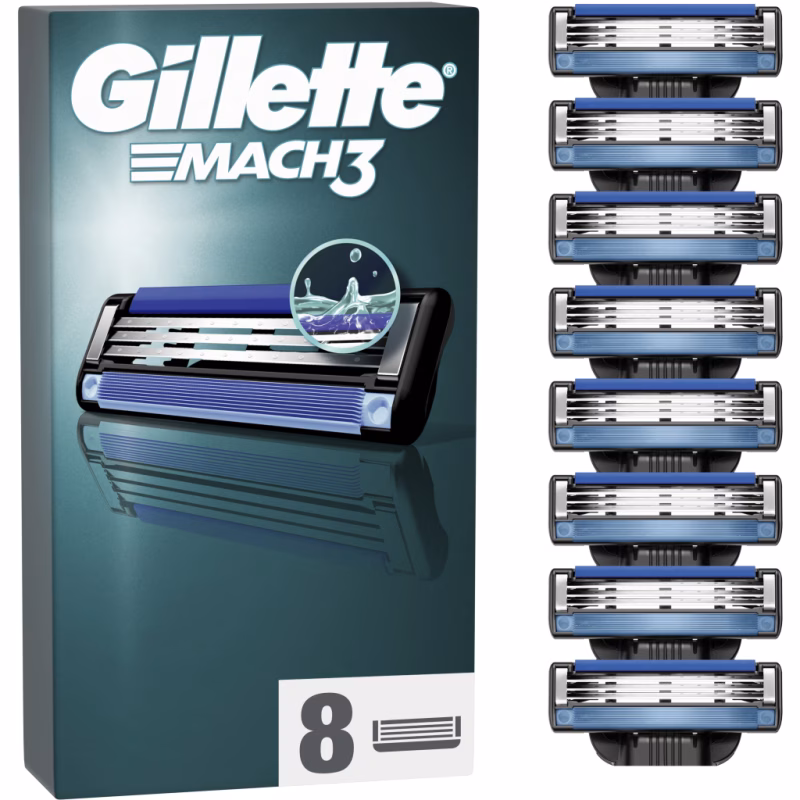 Сменные кассеты Gillette Mach3 8 шт. (3014260239640/8700216066556)