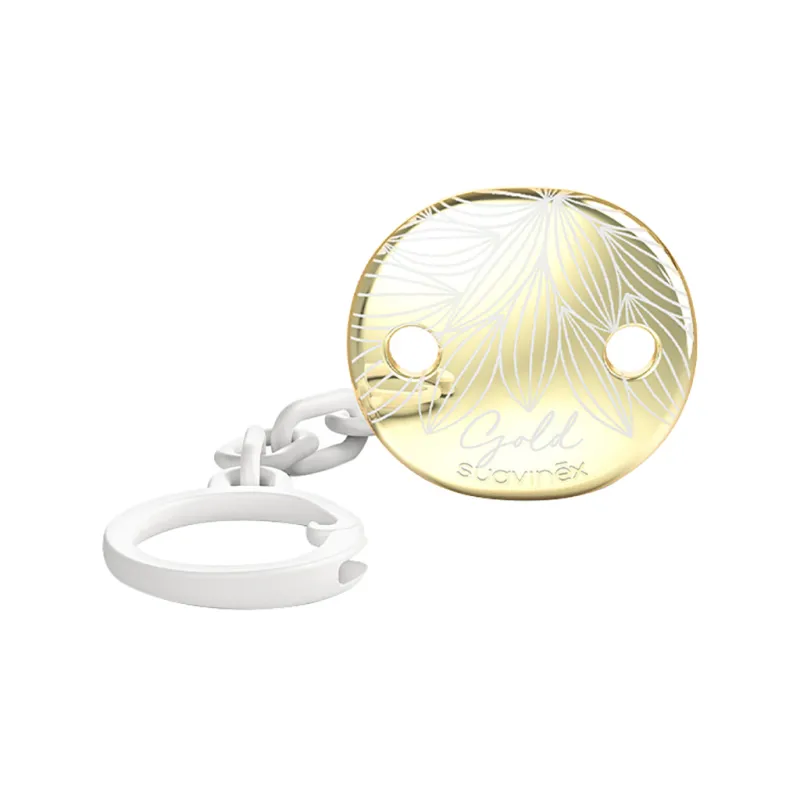 Кліпса для пустушок Suavinex Gold Edition біла (307866)