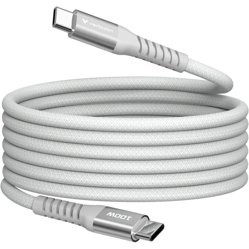 Дата кабель USB-C to USB-C 1.2m Magnetic 100W gray Verbatim (31854)