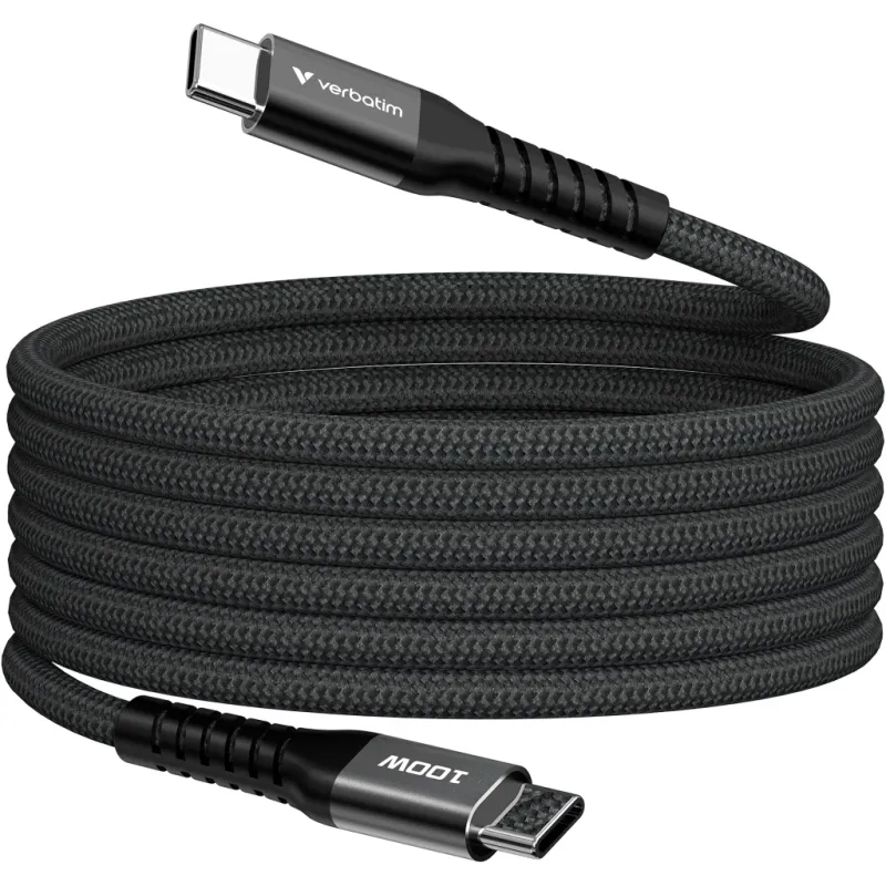 Дата кабель USB-C to USB-C 1.2m Magnetic 100W black Verbatim (31863)