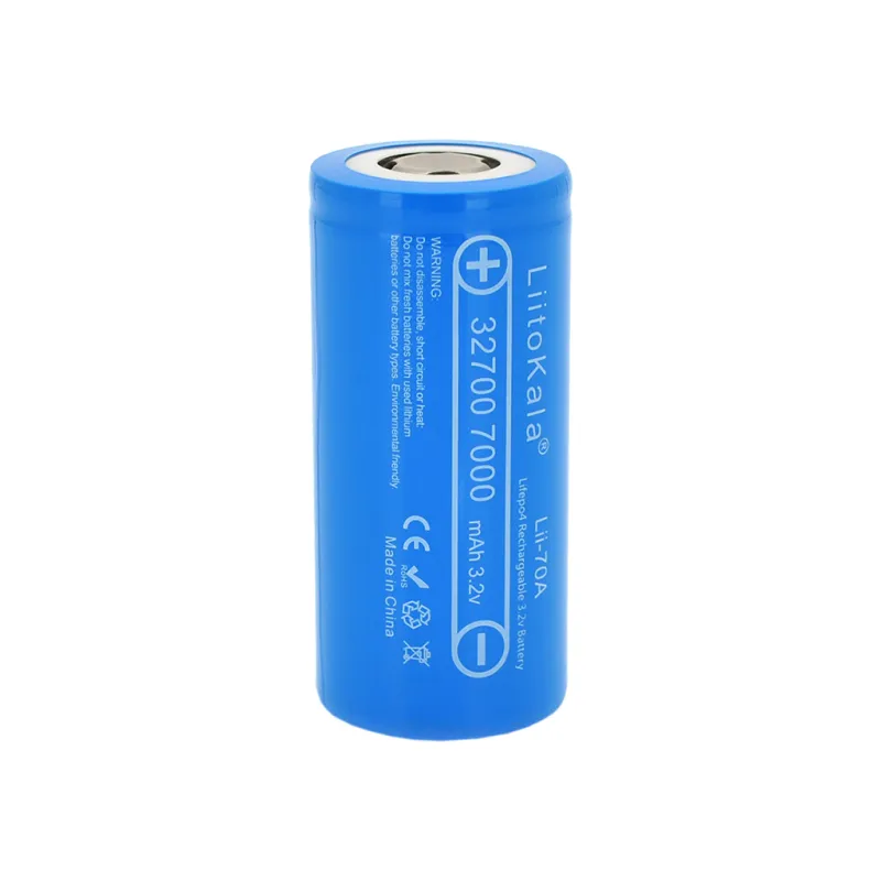 Акумулятор 32700 LiFePO4, 7000mah (6500-7000mah, 30A, 3.2V (2.5-3.65V), Blue, PVC Liitokala (32700 / Lii-70A)
