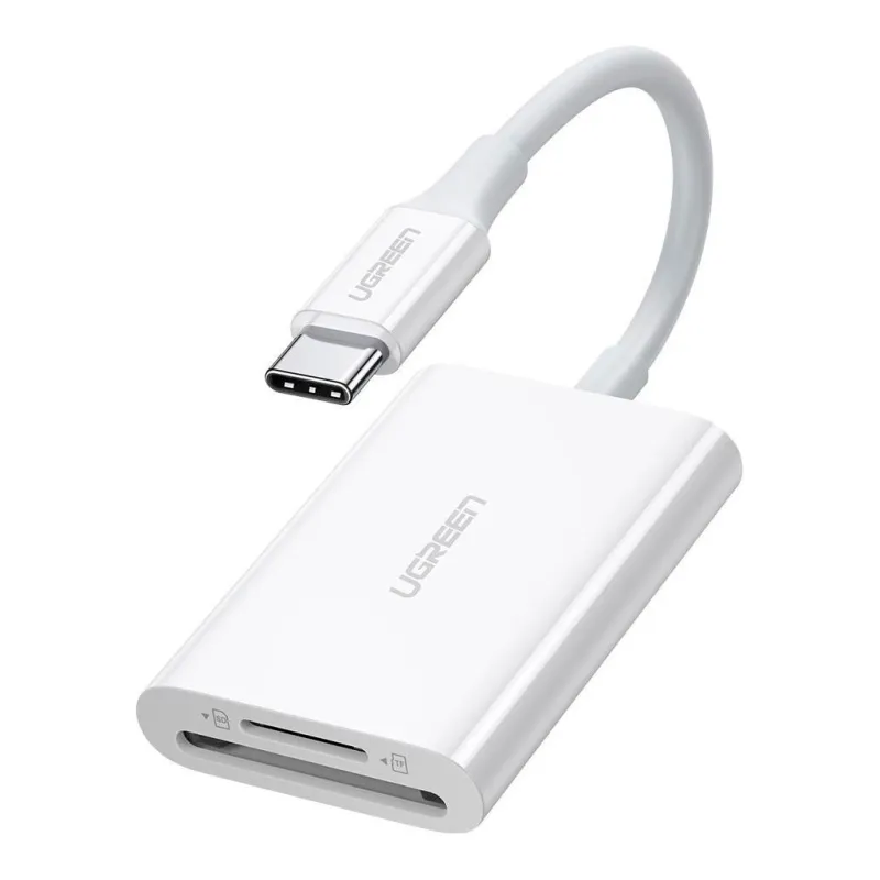 Считыватель флеш-карт Ugreen USB-C 3.1 to TF/SD CM265 White (35506)