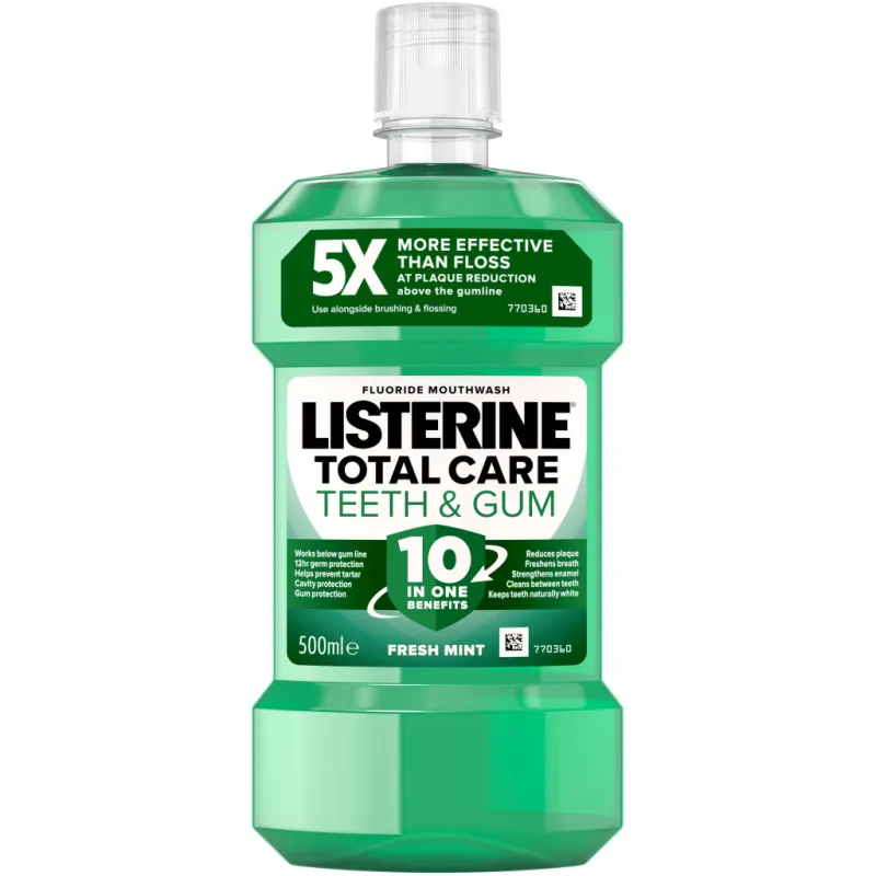 Ополіскувач для порожнини рота Listerine Total Care Захист зубів та ясен 500 мл (3574661070377/5010123714383)