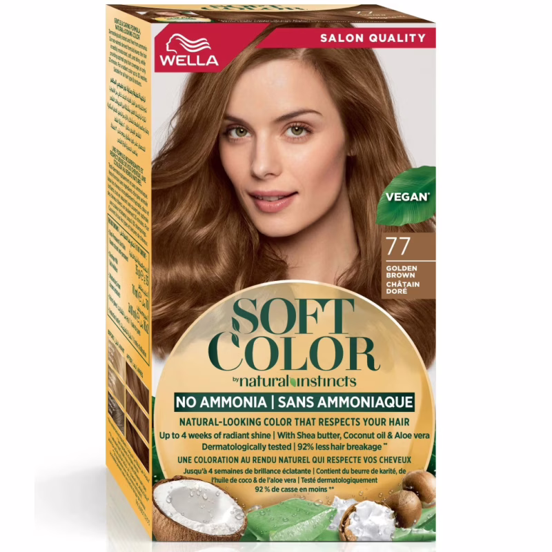 Краска для волос Wella Soft Color Безаммиачная 77 - Золотисто-коричневый (3614228865777)