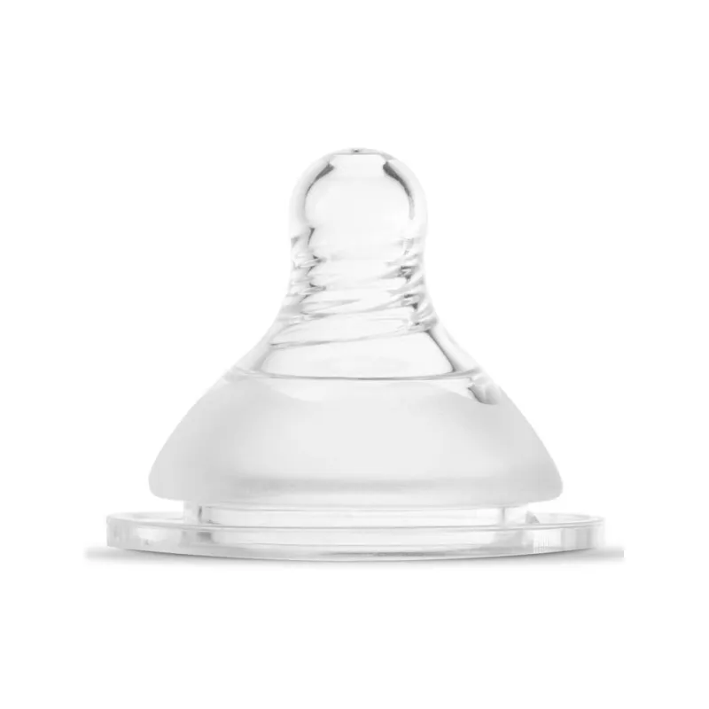 Соска Baboo силиконовая (2 шт), широкий горлышко, поток для густой жидкости, 6+ мес (4-113)