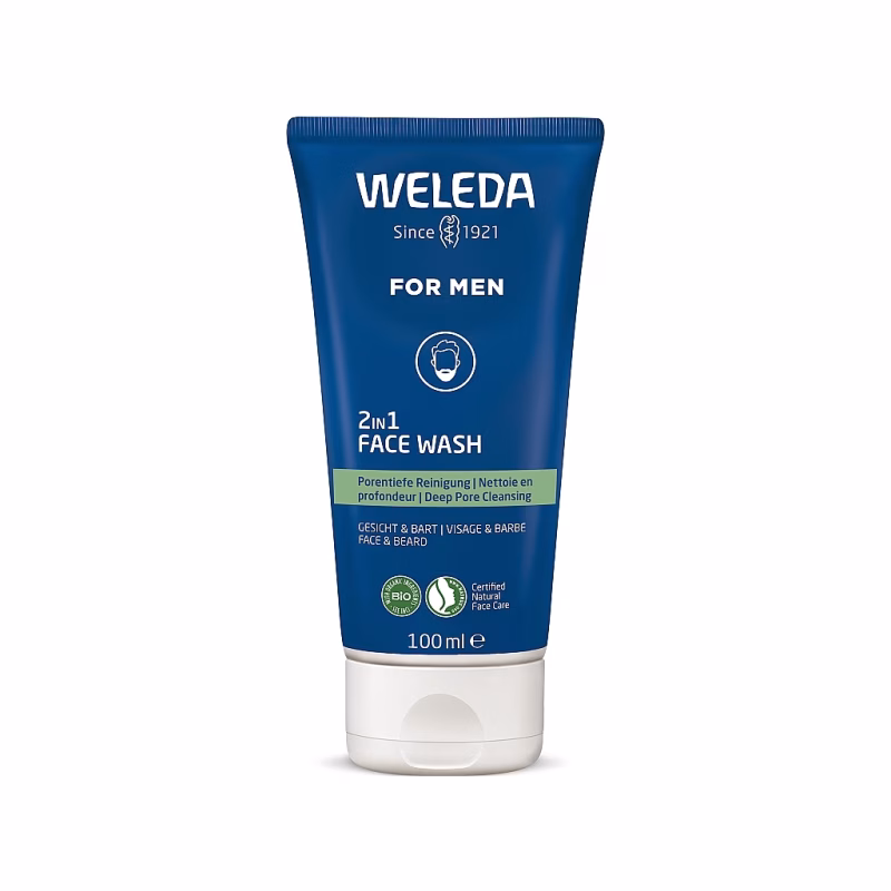 Гель для умывания Weleda For Men 2 в 1 Для лица и бороды 100 мл (4001638589567)