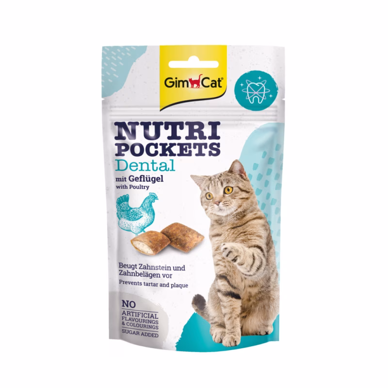 Лакомство для котов GimCat Nutri Pockets Dental для роста зубов 60 г (4002064419336)