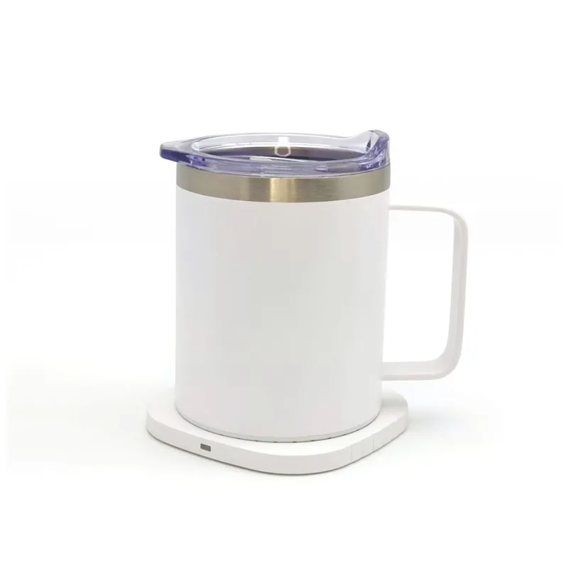 Термокружка TheGeneral з підігрівом та бездротовою зарядкою ThermoHub 15W з LED індикатором біла (40021321-08)